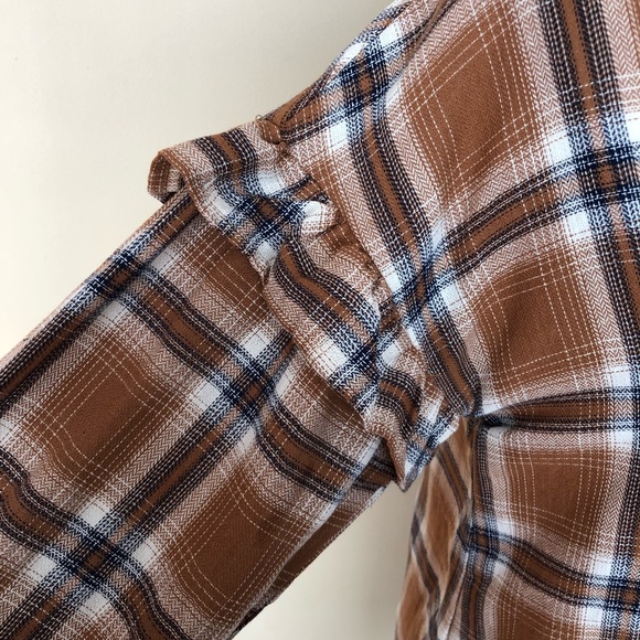 Checkered Long Sleeve Ruffled Tunic Dress - Picture 6 of 8